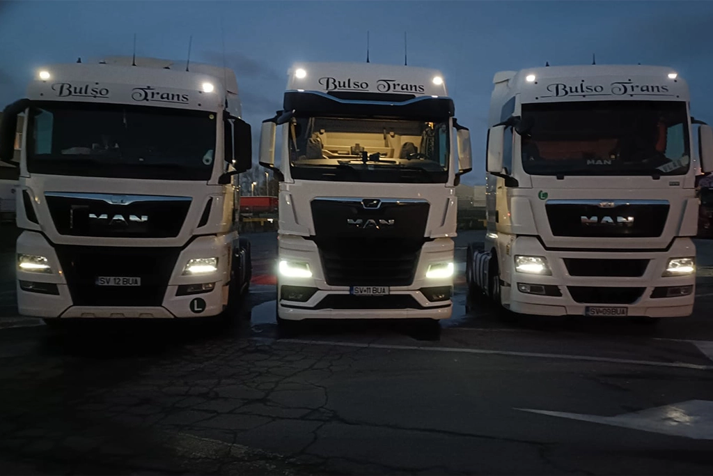 Flotă modernă de camioane Bulso Trans pentru transport internațional de marfă